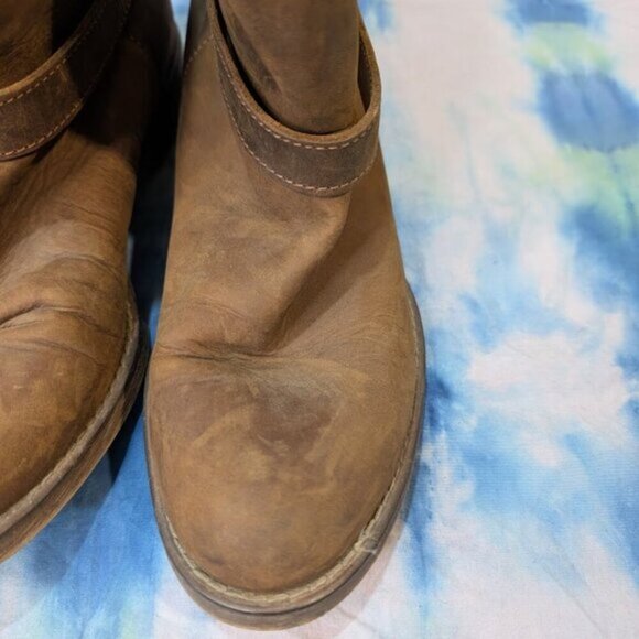 Madewell The Biker Brown Distressed Boots Size 7.5 - Picture 3 of 10